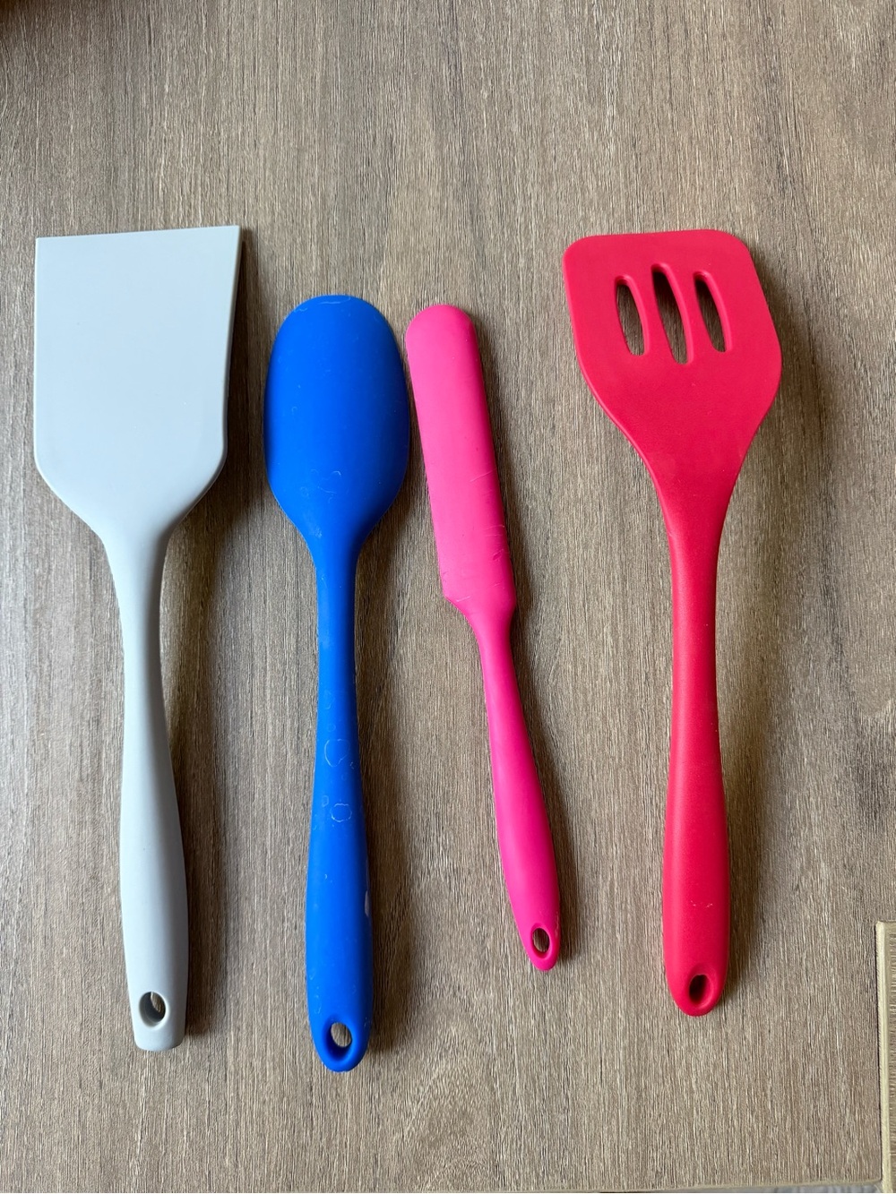 Four piece silicone kitchen utensil set
